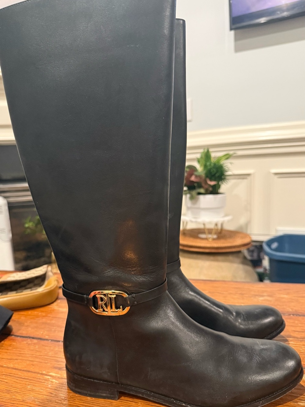 Lauren Ralph Lauren Bridgette knee-length boots with Gold RL Accent